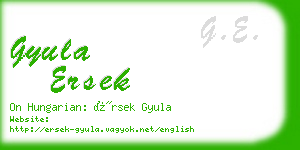 gyula ersek business card